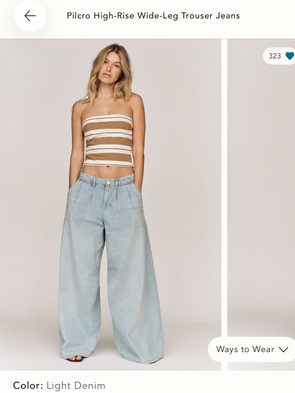 NWT Anthropologie Pilcro high rise wide leg trouser denim jean